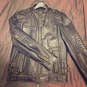 Affliction Leather Jacket Size M “On Any Sunday”